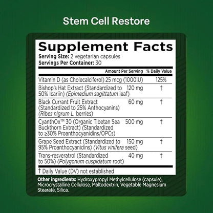 Stem Cell Restore - Stem Cell Supplement - Regenerative Healing - Healthy Aging - Brain and Cognitive Support - Cartilage,...