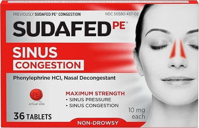 Sudafed PE Sinus Congestion Maximum Strength 36 ct 20 Count