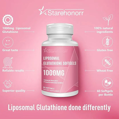 Liposomal Glutathione Softgels 1500MG, Reduced Glutathione 480 Softgels