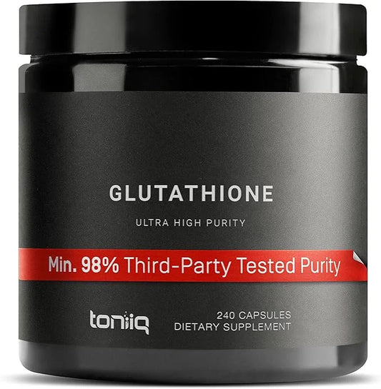 Toniiq Ultra High Strength Glutathione Capsules - 1000mg Concentrated Formula - 98%+ Highly Purified and Bioavailable - No...