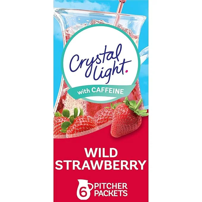 Crystal Light Sugar-Free Energy Wild Strawberry Low Calories Powdered Drink Mix 6 Count Pitcher Packets - Product Image