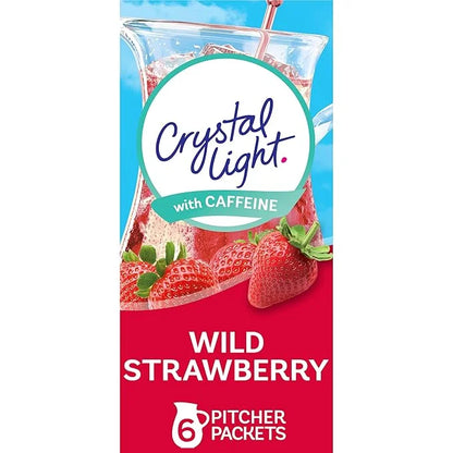 Crystal Light Sugar-Free Energy Wild Strawberry Low Calories Powdered Drink Mix 6 Count Pitcher Packets - Product Image