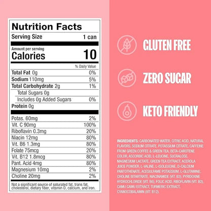 ZOA Zero Sugar Energy Drinks, White Peach - Sugar Free with Electrolytes, Healthy Vitamin C, Amino Acids, Essential B-Vita...