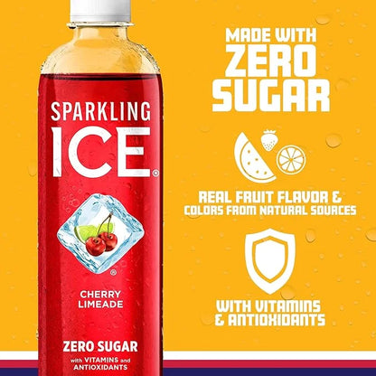 Sparkling Ice, Cherry Limeade Sparkling Water, Zero Sugar Flavored Water, with Vitamins and Antioxidants, Low Calorie Beve...