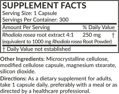 Futurebiotics Rhodiola Rosea 1000 MG Adaptogenic 300 Vegetarian