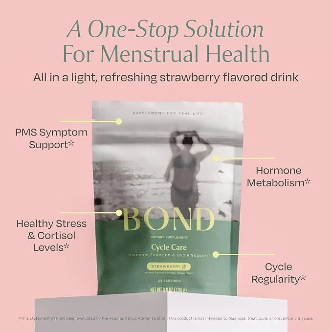 BOND Cycle Care - PMS Support Supplement for Women, Root Cause Period Relief, Menstrual Cramps, Mood Support, Cortisol Man...