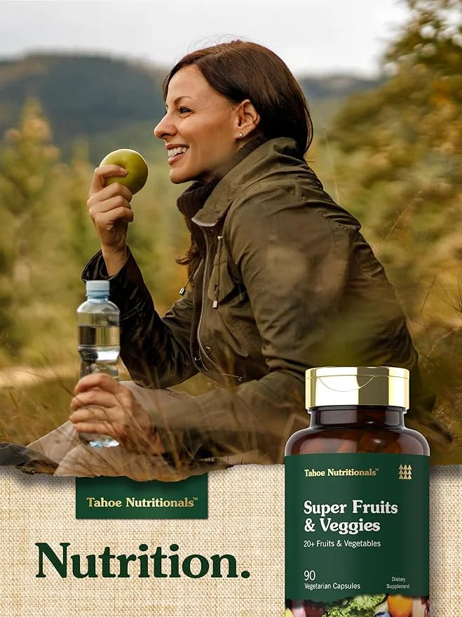 Tahoe Nutritionals Super Fruits and Veggies Capsules | 90 Count | Vegetarian, Non-GMO and Gluten Free Supplement - Product...
