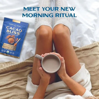 Earth Echo Cacao Bliss Organic Superfood Powder with MCT Oil and Turmeric for Natural Energy, Reduced Cravings, and Booste...