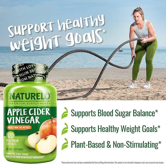 NATURELO Apple Cider Vinegar Capsules 120 Vegan