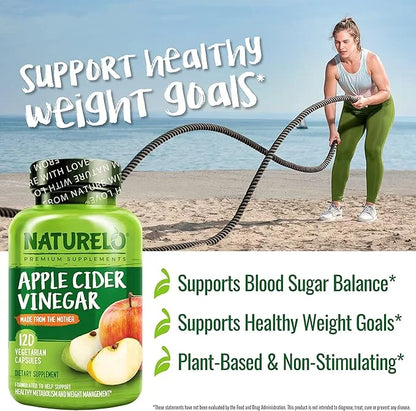 NATURELO Apple Cider Vinegar Capsules 120 Vegan