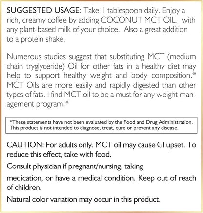MCT Oil - Intermittent Fasting Support, Metabolism & Brain Power Boost, Natural Energy from Coconut, Free from Gluten, Dai...
