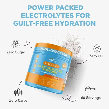 Keto Vitals Electrolytes Powder | Keto-Friendly Electrolytes with Potassium, Magnesium, Sodium, Calcium | Keto Electrolyte...