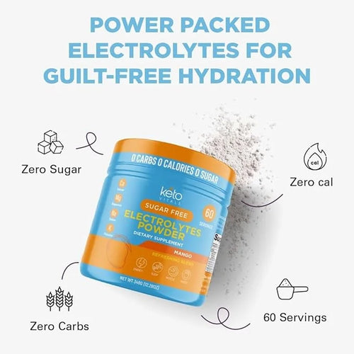 Keto Vitals Electrolytes Powder | Keto-Friendly Electrolytes with Potassium, Magnesium, Sodium, Calcium | Keto Electrolyte...