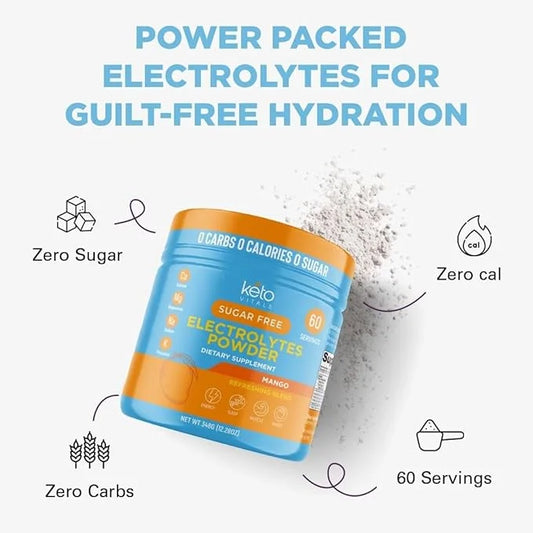 Keto Vitals Electrolytes Powder | Keto-Friendly Electrolytes with Potassium, Magnesium, Sodium, Calcium | Keto Electrolyte...
