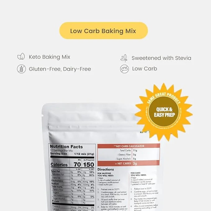 Good Dees Low Carb Baking Mix, Carrot Muffin & Cake Mix, Keto Baking Mix, No Sugar Added, Gluten Free, Dairy-Free, Diabeti...
