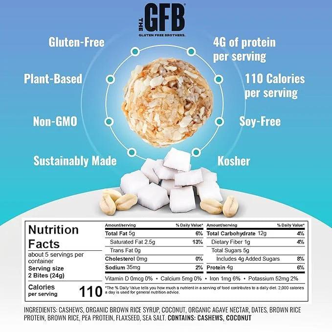 The GFB Variety Pack Protein Bites - Gluten Free, Plant Based, Non GMO, Sustainably Made – Ridiculously Tasty, Healthy, Ve...