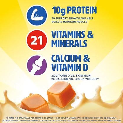 Carnation Breakfast Essentials Original Nutritional Drink, New Caramel Flavor, Ready-to-Drink, 10g Protein, Vitamins D & C...