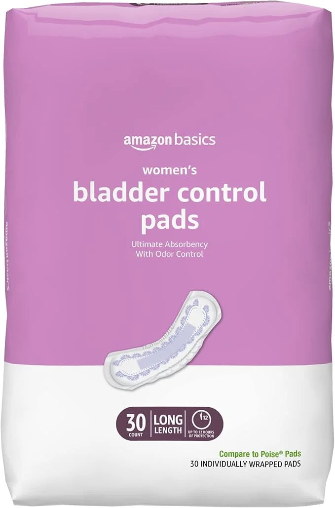 Amazon Basics Women's Incontinence Pads, Bladder 30 Count, (1 Pack 30)