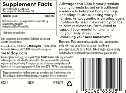 – Ashwagandha 3000, High Strength, Stress 60 Capsules