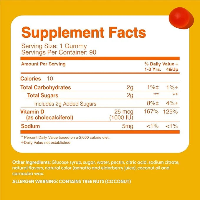 Feel Great Kids Vitamin D3 1000 D3 Gummies 90 Day