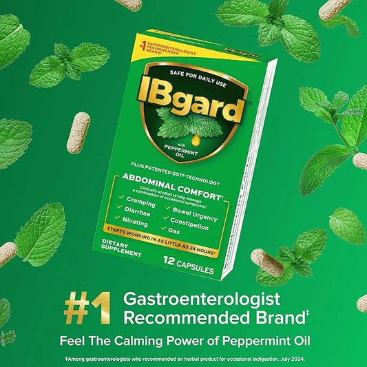 IBgard Gut Health Supplement, Peppermint Oil 12 Capsules