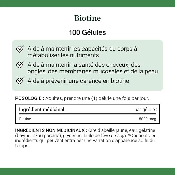 Nature's Bounty Biotin 5000mcg, 100 Count