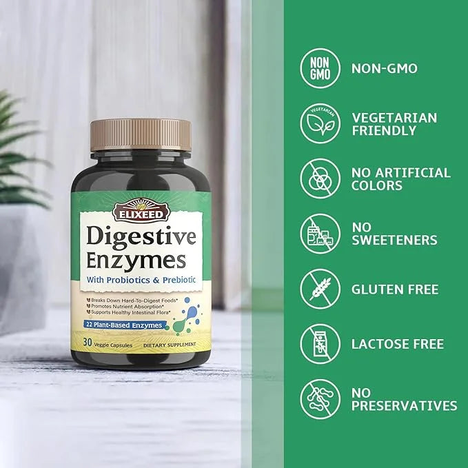 Digestive Enzymes plus Probiotics & Prebiotics, 22 Digestive 30 Caps