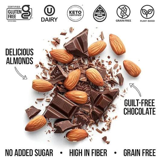 TGB Chocolate Almond Nut Bites, Keto Snacks, No Added Sugar, Gluten Free, Healthy Low Carb To Go, 0.85oz Bag (Pack of 6) -...