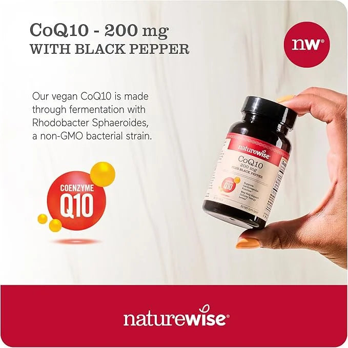 NatureWise CoQ10 200mg Softgels, High Absorption CoQ10 with 30 Softgels[1-Month Softgels[1-Month Supply]