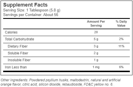 Konsyl Daily Fiber Orange Sugar-Free 100% Natural Psyllium Husk Powder - Product Image