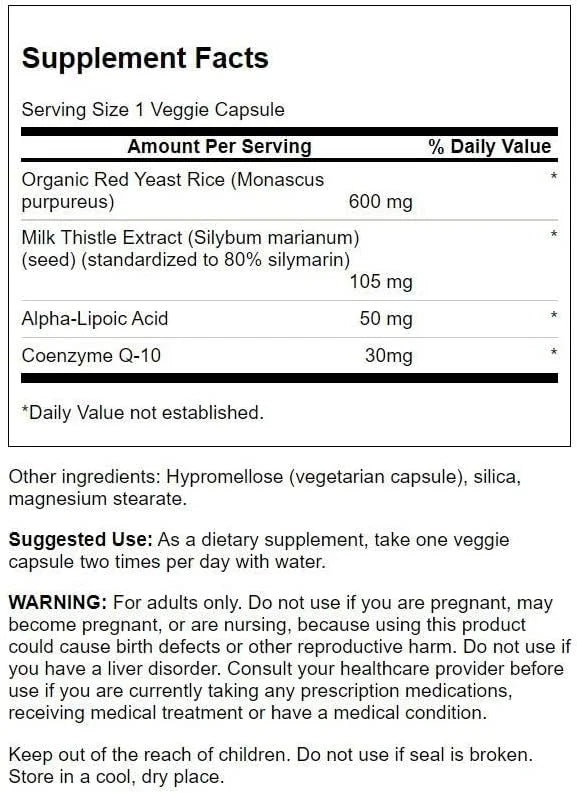 Swanson Traditional Red Yeast Rice & CoQ10 with 60 Veg