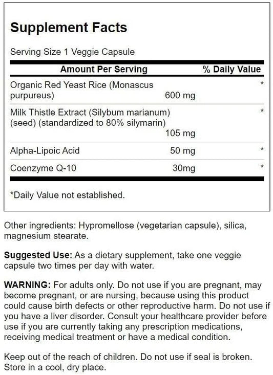 Swanson Traditional Red Yeast Rice & CoQ10 with 60 Veg