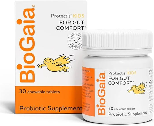 BioGaia Protectis Kids | Probiotic for Ages 3+ | Eases Occasional Digestive Issues & Promotes Regularity | Allergen, Dairy...