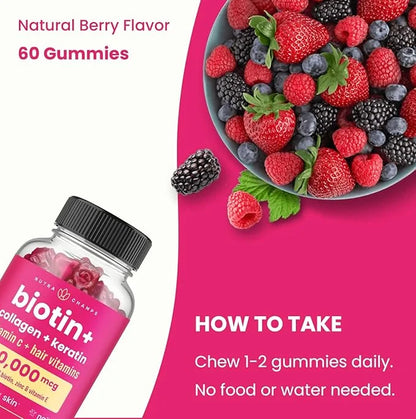 Hair Skin & Nails Gummies 5000mcg Biotin 120 Count (2 Pack)