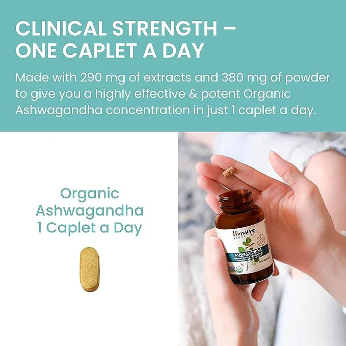 Himalaya Organic Ashwagandha, 90 Day Supply, 670 mg, 90 Caplets
