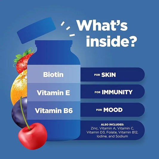 Natural Multivitamin for Men Gummies with Zinc B6 & B12 for