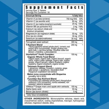 Youngevity XeraTest™ Hormonal Support for Men - Testosterone Support + Telomere Health - With Fucoidan Blend, Whole Foods,...
