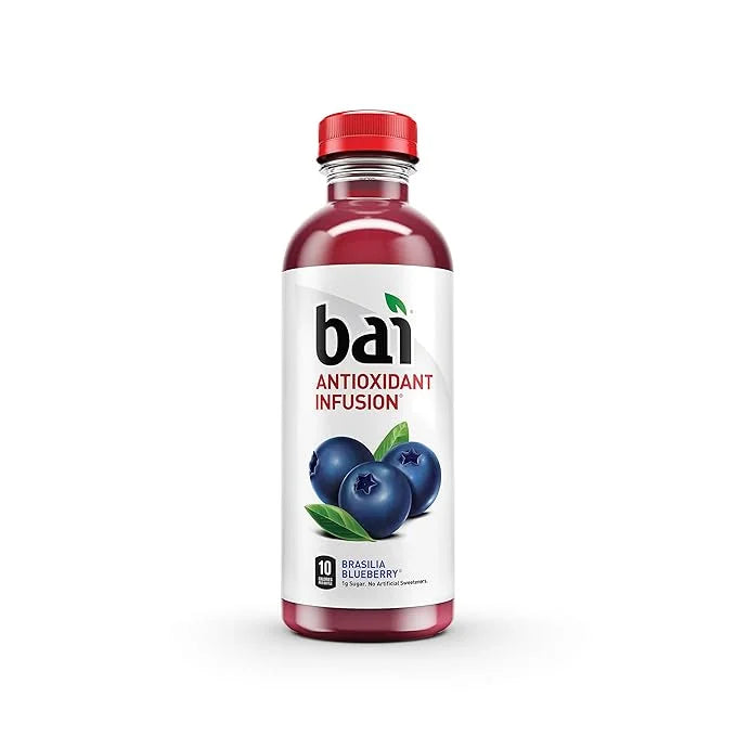 Bai Flavored Water, Brasilia Blueberry, Antioxidant Infused Drinks, 18 Fluid Ounce Bottle (Pack of 12) - Product Image