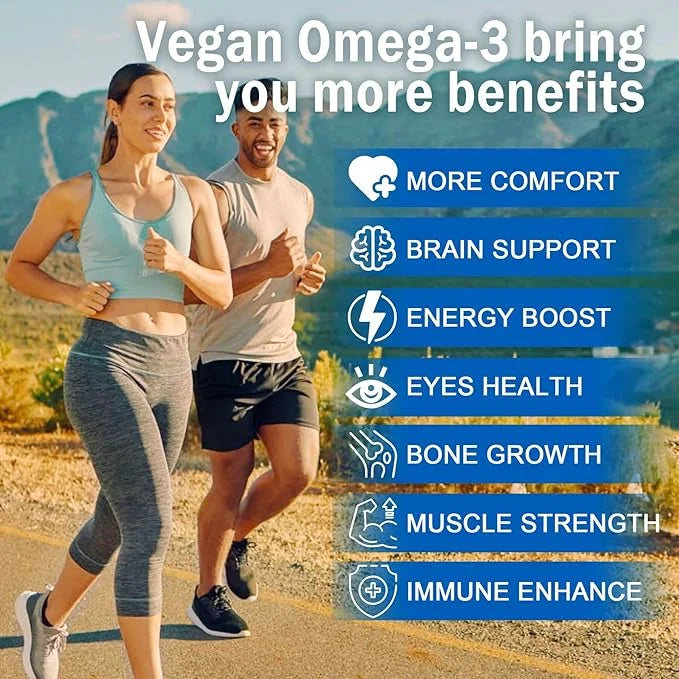 Vegan Omega3 Gummies 1280mg + Vitamin D3 K2, Sugar Free Omega 3 Fish Oil Alternative w/EPA 600mg & DHA 400mg & MCT Oil, No...
