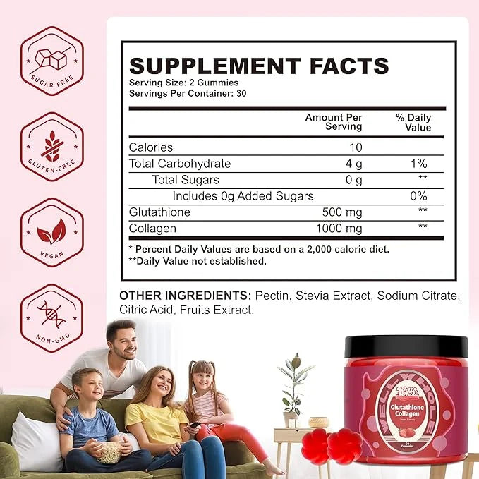Well&Whole Glutathione Collagen Glow Gummies, Glow 60 Counts
