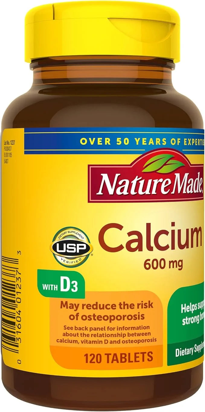 Nature Made Calcium 600 mg D3, Dietary 120 Tablets 3)