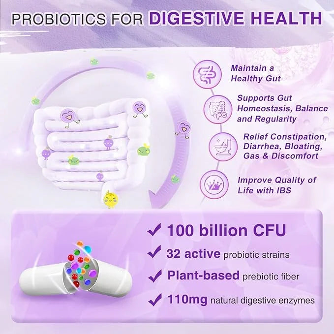 ZEBORA Probiotics for Women Digestive Health 100 Billion 90 Capsules