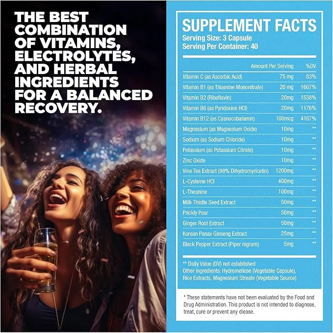 After Drinking Aid Supplement Pre Game 120 Capsules