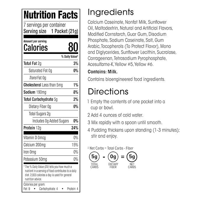 WonderSlim Protein Pudding, Banana Delight, Gluten Free, Low Carb, Low Sugar (7ct) - Product Image