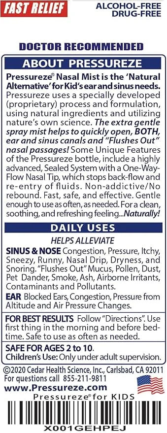 All Natural Preservative-Free Sterile Nasal Spray 130 Sprays, 18 ml