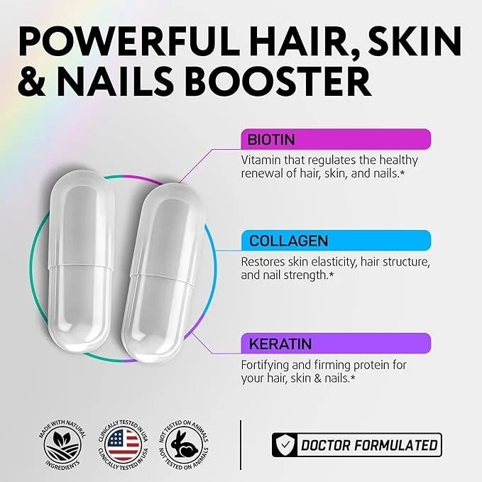 Biotin Hair Skin and Nails Vitamins 60 Caps*