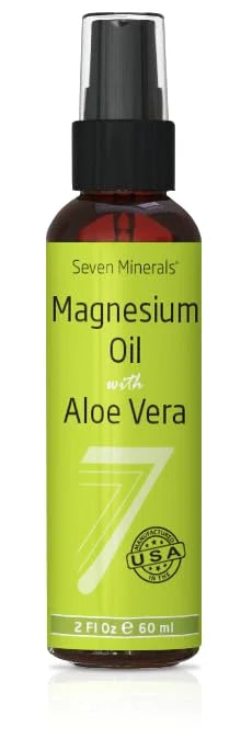 Magnesium Oil Spray with Aloe Vera - Less Itchy - Use as Magnesium Spray Deodorant - Made in USA - Get Healthy Hair & Skin...