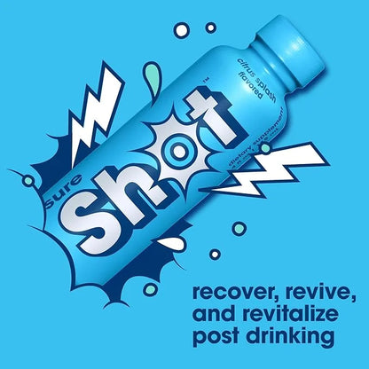 Sure Shot Recovery Drink, Citrus Splash (6 Pack) - Feel Better After Drinking, Wake Up Refreshed - Premium Hydration Bever...