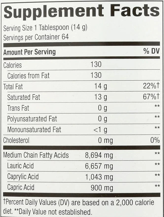 Nature's Way Organic Extra Virgin Coconut Oil, Pure Source of MCTs, Cold-Pressed, 32 Oz. - Product Image