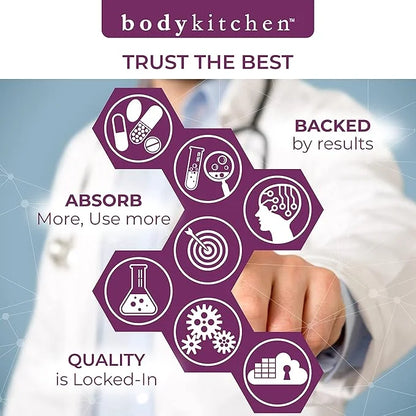 Body Kitchen Pro-Elastin, 1000 mg Elastin Supplement, Help Reduce Signs of Aging, Improved Skin Health, Firmness & Elastic...